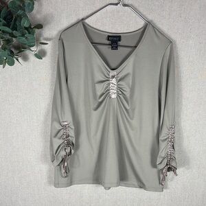 Lane Bryant > Sage Green Ruched Women's Top 14/16